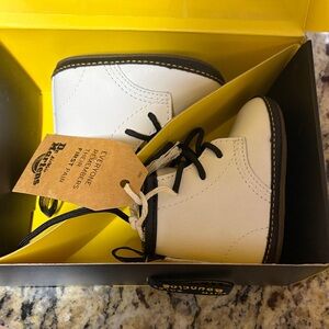 Dr. Martens Infant White Boots with Black Laces